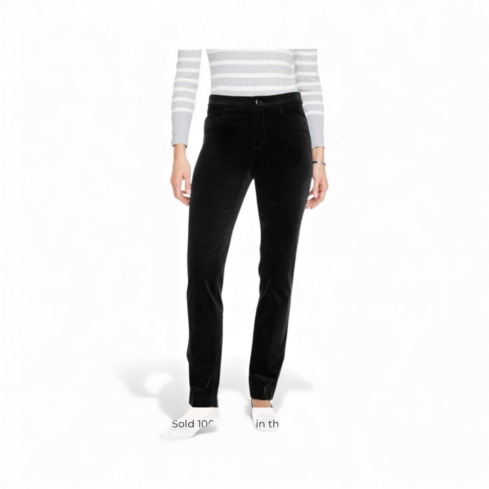 Talbots velveteen Black Straight Leg pants 5 pocket design size 16 p